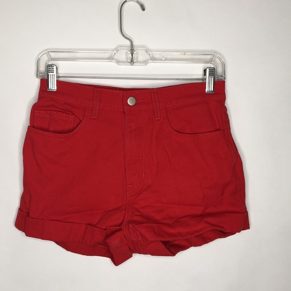 American Apparel Shorts American Apparel Red Jean Shorts Poshmark